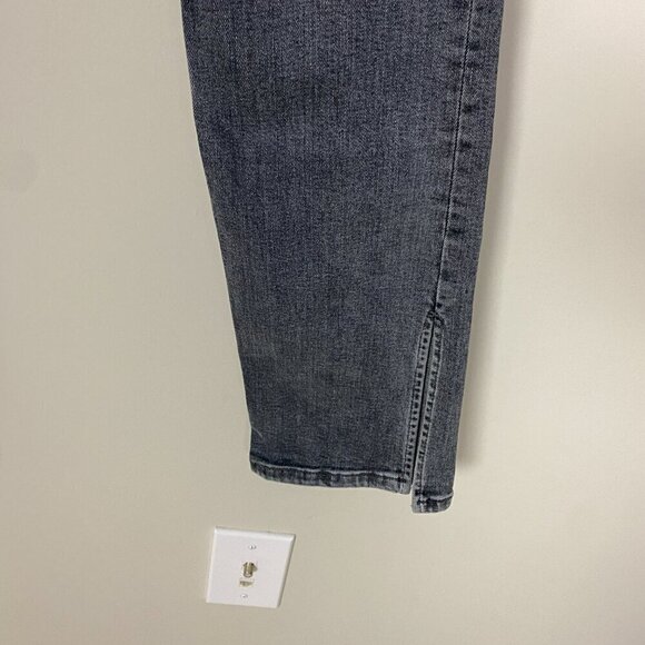 Zara Split Hem Straight Leg Jeans Gray Womens 4 Side Slit - Picture 2 of 6